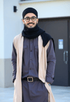 Striking Muslim Man in Casual Wear