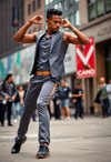 Urban Rhythm in Grey and Gold