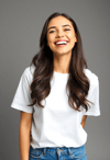 Radiating Positivity in a White Tee