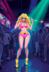 Energetic Club Diva with a Fierce Stance