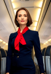 Chic Flight Attendant Poised for Departure