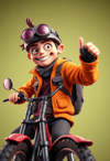 Adventurous Biker Explorer