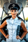 Captivating Female Pilot in Command