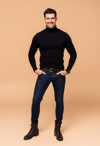 Modern Charm with Black Turtleneck