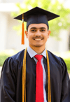 Joyful Celebration: Latino Man on Graduation Day