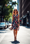 Sunlit Elegance: Woman on the Move