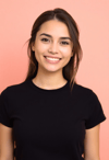 Elegant Simplicity: Woman's Smile in Black