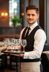 Charming Waiter Amidst Fine Dining