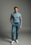 Understated Cool in Grey Turtleneck