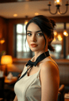 Alluring Waitress in a Chic Setting
