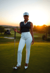 Serenity in Luxury: Rich Golfer at Sunset