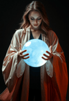 Mystical Woman Engages the Crystal's Glow
