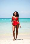 Vibrant Hot Pants on the Sunlit Beach