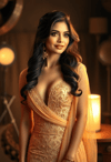 Bollywood Starlet in Vivacious Gold Glam