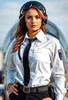 Bold Female Aviator Ready to Conquer the Skies
