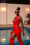 Chic and Confident Lady in Red