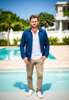Confident Gentleman by the Pool
