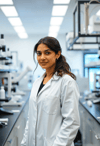 Focused Young Middle Eastern Female Research Scientist