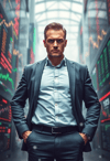 Determined Investor on a Vibrant Trading Floor
