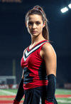 Focused Cheerleader Poised for Victory