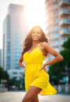 Radiant Summer Day with Confident Woman