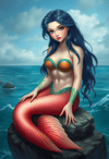 Capricious Mermaid by the Sea