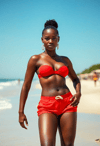Radiant Woman on a Beachfront
