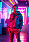 Serenity Amidst Neon Dreams