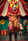 Enchanting Female Clown with a Flair for Color