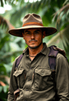 Rugged Explorer in Search of Mysteries