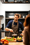 Culinary Enthusiast in a Gourmet Setting