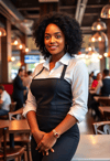 Sophisticated Waitress at Work