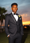 Refined Young Man in a Charcoal Suit