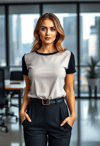 Confident and Chic Businesswoman in Urban Setting