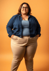 Graceful Confidence: A Full Body Portrait of an Obese Woman