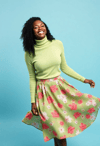Spring Freshness with Green Turtleneck
