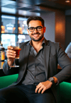 Chic Vibez: Man with a Cocktail in Hand
