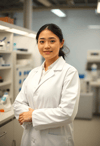 Young Asian Female Scientist Posing with Confidence