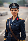 Majestic Leader: A Woman Officer in Ceremonial Uniform