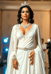 Regal Bollywood Presence in Opalescent White