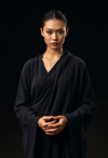 A Journey Inward: A Woman Monk's Contemplative Pose