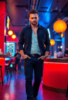 Cool Composure: A Man in Calm Reflection
