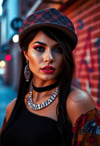 Cultural Fusion: Hispanic Female Model in Urban Fashion