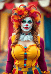 Alluring Female Clown with a Playful Stance