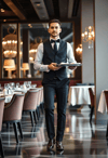 Styled Waiter in a Glamorous Venue