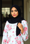 Chic Muslim Woman in Floral Abaya