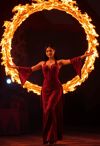 Mystical Fire Dancer Enveloped in Flames