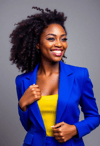 Dynamic Executive Female in Vibrant Attire