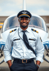 Confident Male Pilot Steering the Future