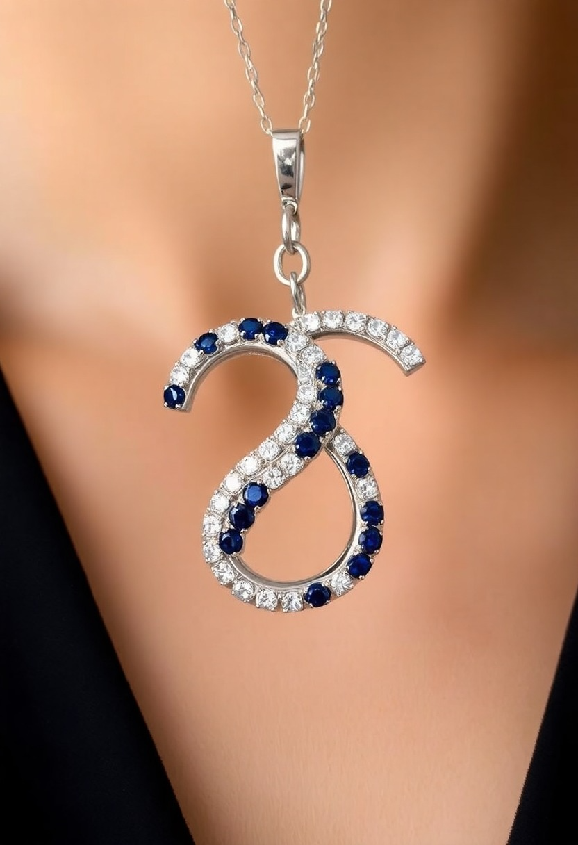 Radiant Diamond and Sapphire Enchantment Necklace